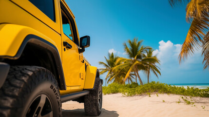 自動車,美しいビーチ,イラスト,ジェネレーティブ AI | car, beach, sky, Generative AI
