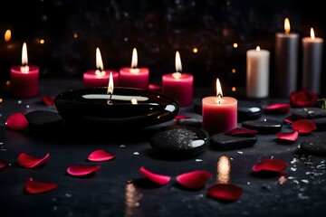 candles and petals generated by AI tool