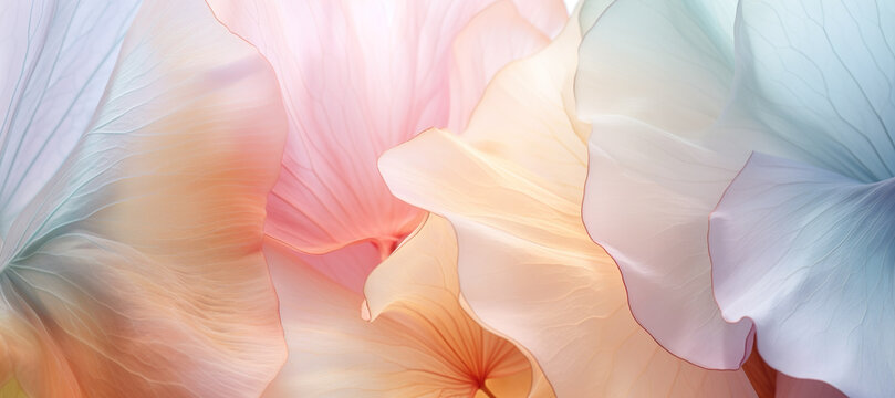 Fototapeta silky petals, pastel colors, closeup blossoms for background banner
