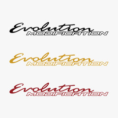 vector of  writing Evolution  Modification.. This letters can be used for printing and cutting stickers or graphic design