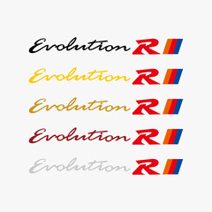 vector of  writing  Evolution  R.. This letters can be used for printing and cutting stickers or graphic design