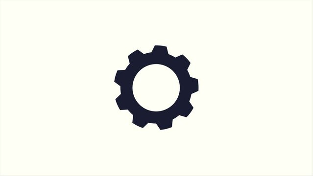 icon of gear animation video, spinning gear motion graphic video clip , gear rotation animation design