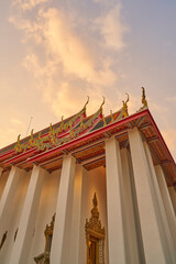 chedi wat pho buddha complex in bangkok, thailand.