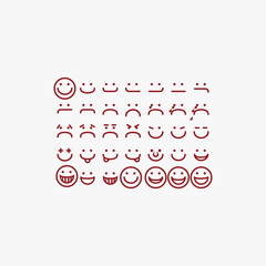 emoticon set  or emoji  set  for print  and cutting  sticker