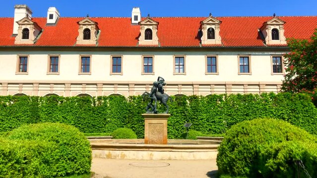 The gardens of Wallenstein Palace in Prague Czech Republic