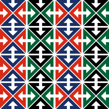 seamless pattern with triangles colorful. geometric  seamless  pattern. arrow  seamless pattern.  abstract geometric background