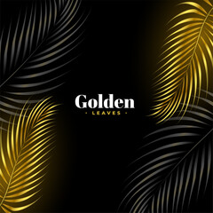 shiny golden and black palm leaves graphic