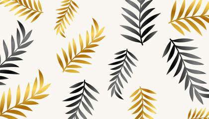 nice golden and black leaves pattern background