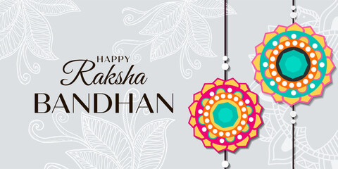 vector raksha bandhan horizontal banner illustration
