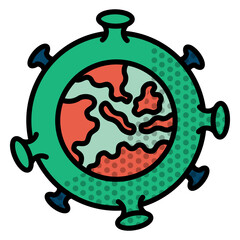 illustration icon of a earth during a pandemic virus