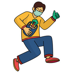 illustration of a person with a health plants pot