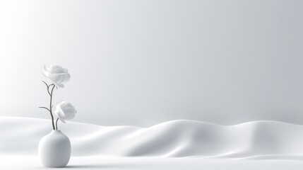 Gypsum roses in wavy shape and wall for mocap. AI generation 