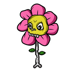 funny flower cartoon