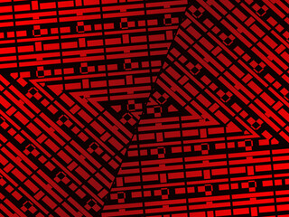 High contrast red and black glossy stripes background. Abstract technology graphic banner design. Vector corporate background.