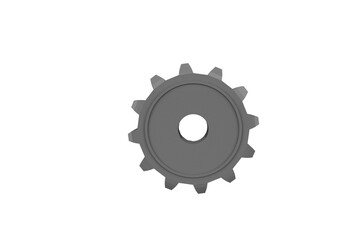 Digital png illustration of grey cog on transparent background