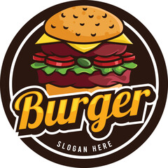 Vector food burger illustration for food bussiness and gaming team isolated 