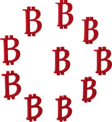 Obraz premium Digital png illustration of red pattern on transparent background
