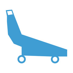 Digital png illustration of blue lawnmower on transparent background