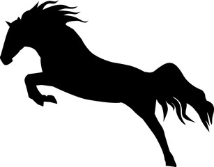 Fototapeta na wymiar Digital png illustration of silhouette of horse on transparent background