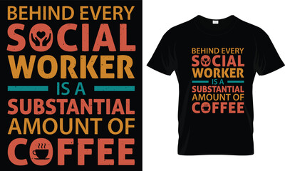 Social worker t-shirt design vector.

