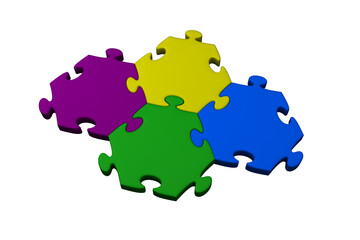 Digital png illustration of colourful puzzle on transparent background