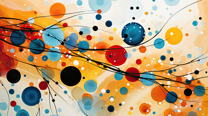 Abstract artwork with bright, contrasting dotted infinity nets.