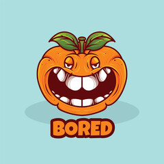 fruit monster character design with various expressions for halloween mascot or logo