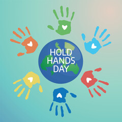 hold hands day vector design for greeting. hands vector design. flat hands vector illustration. banner template.