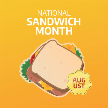 national sandwich month design template for celebration. sandwich vector illustration. flat sandwich design. sandwich image.
