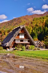 世界遺産　白川郷合掌造り集落　秋景