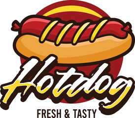 Vector food hotdog illustration for food bussiness and gaming team isolated 