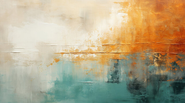 Abstract background with expressive brushstrokes and warm, earthy colors.