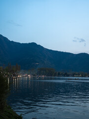 The fascinating view of Dal Lake with sunrise.