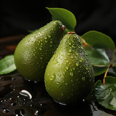 Fototapeta na wymiar A ripe avocado cut in half revealing the seed, on a crisp white background.