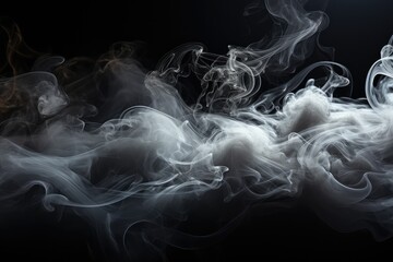 Obraz premium White smoke with black background. Generative AI