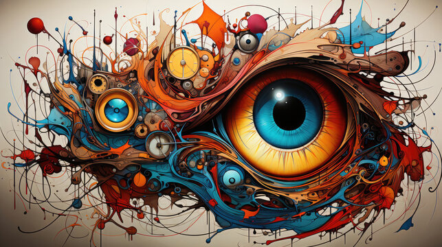 Surreal abstract composition with dreamlike elements