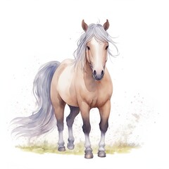 Obraz na płótnie Canvas Horse in Chibi style in watercolor style