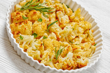 baked cauliflower florets with parmesan and herbs