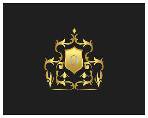 Luxury Letter Logo  Icon template in vector for Restaurant, Royalty, Boutique, Hotel, Heraldic, Jewelry, Fashion and other vector illustration. Golden decoration and Platinum color Letter design.
