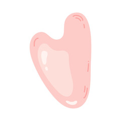 Natural pink quartz stone, gua sha scraper