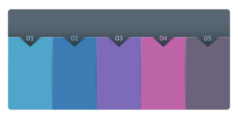 Infographic template with 5 elements for text