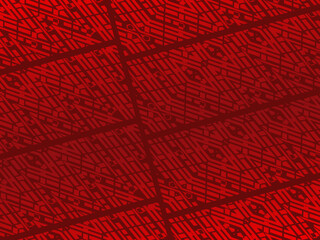 High contrast red and black glossy stripes background. Abstract technology graphic banner design. Vector corporate background.