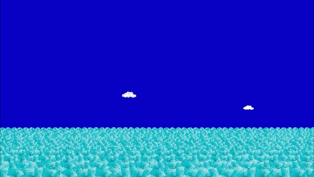 大海原を疾走する帆船、海だ夏だ遊ぼう