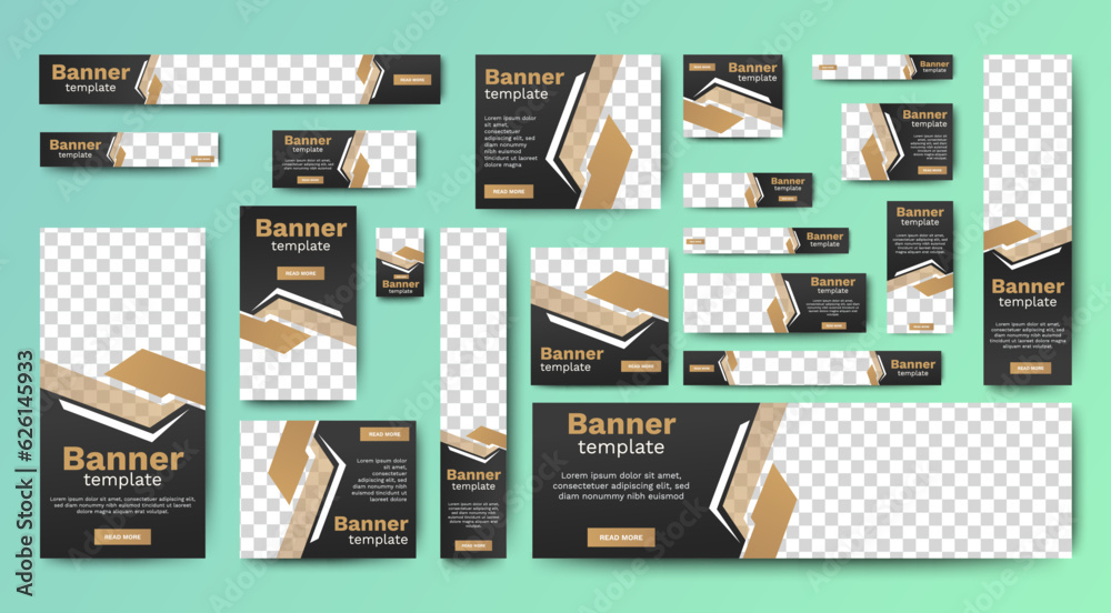Canvas Prints professional business web ad banner template with photo place. modern layout white background and vi