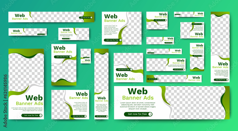Wall mural set of promotion kit banner template design with modern and minimalist concept user for web page, ad