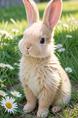 Obraz premium A Baby Bunny On The Grass