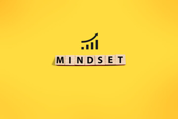 Growth mindset, text words typography written on wooden letter, life and business motivational inspirational