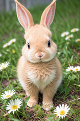 A Baby Bunny On The Grass