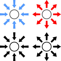 縮小する円と拡大する円の図