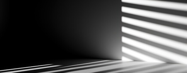 White room with shadow and sunlit. Generative AI - obrazy, fototapety, plakaty
